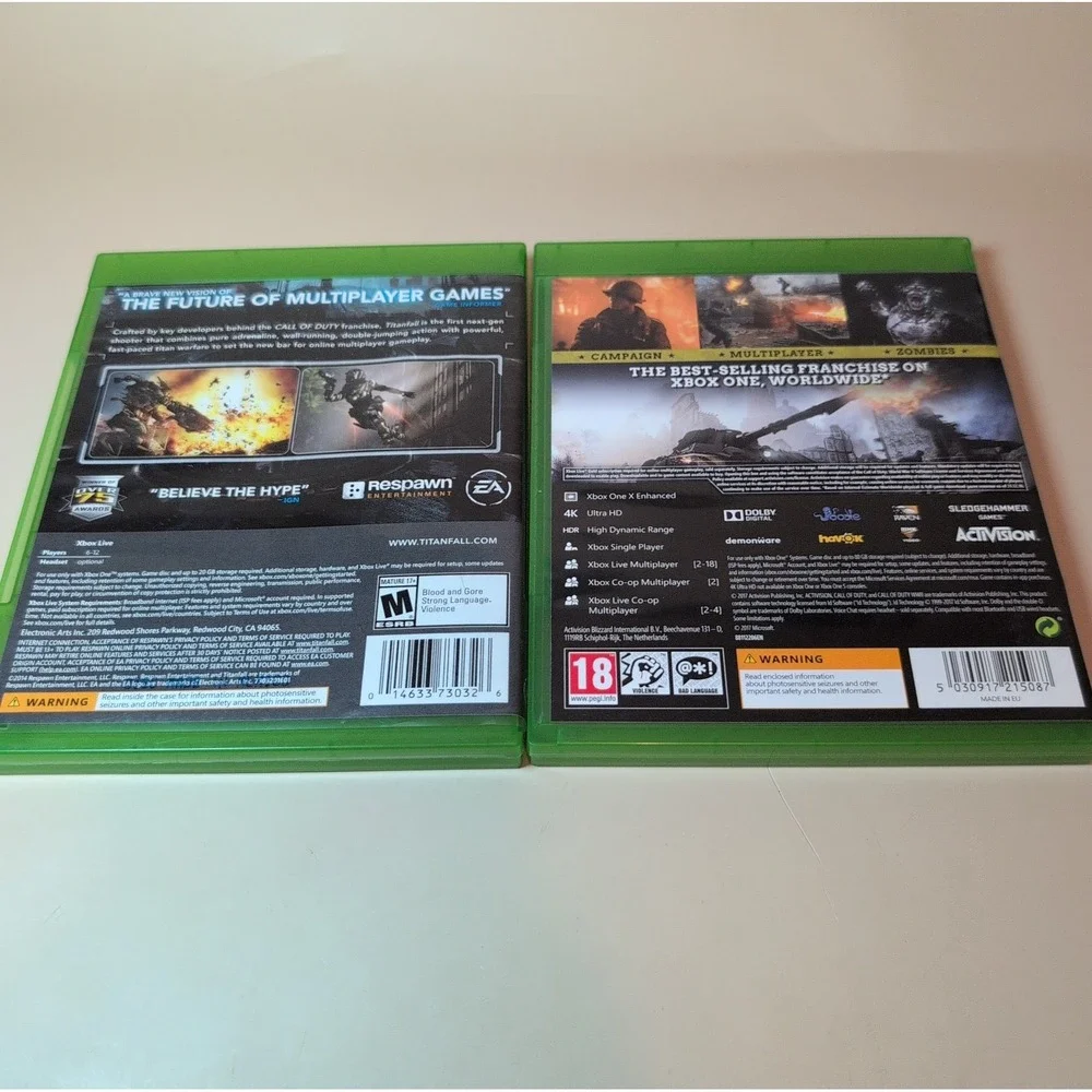Xbox One Call of Duty WWII and Titanfall 2 Game Lot Bundle Activision EA EUC